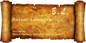 Balsai Leonetta névjegykártya